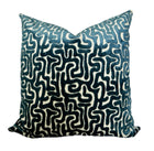 Margot Teal Maze Velvet Pillow Cover
