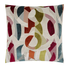 Naomi multicolor geometric velvet pillow cover, view 3