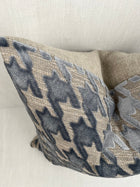 Perry Blue and Gray Houndstooth Chenille Pillow Cover – view 2