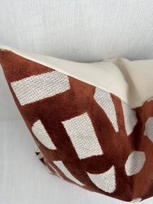 Hudson Rust Brown Abstract Velvet Pillow Cover – view 2