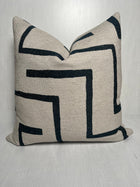 Leo Black and Cream Contemporary Sunbrella Pillow Cover – view 3