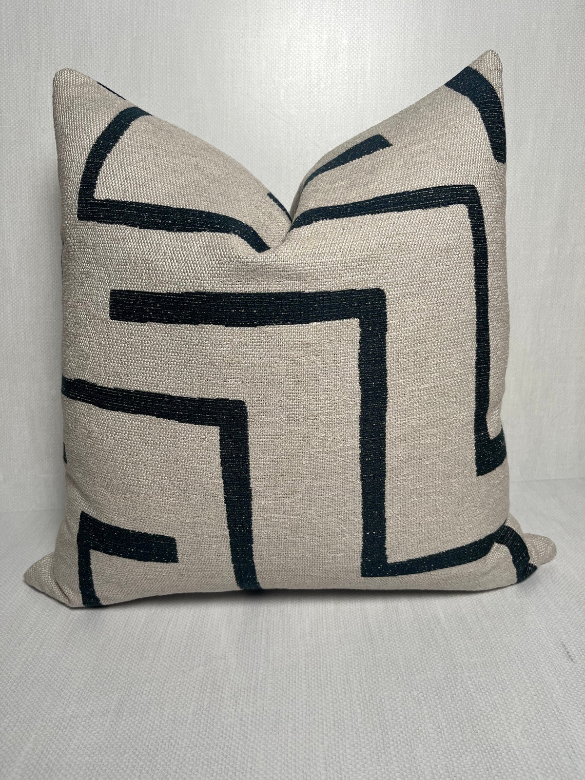 Leo Black and Cream Contemporary Sunbrella Pillow Cover – view 3