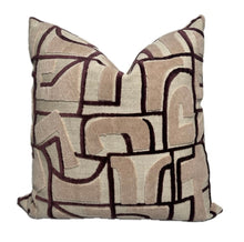 Charlotte Blush Pink and Burgundy Velvet Pillow Cover