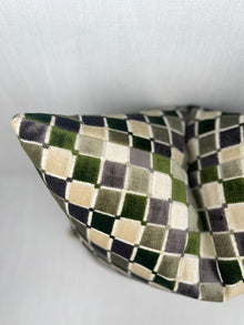 Henry Green Checkered Velvet Pillow Cover – view 2