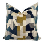 Carson Navy Geometric Velvet Pillow Cover