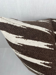 Wyatt Brown and Cream Stripe Pillow Cover – view 2