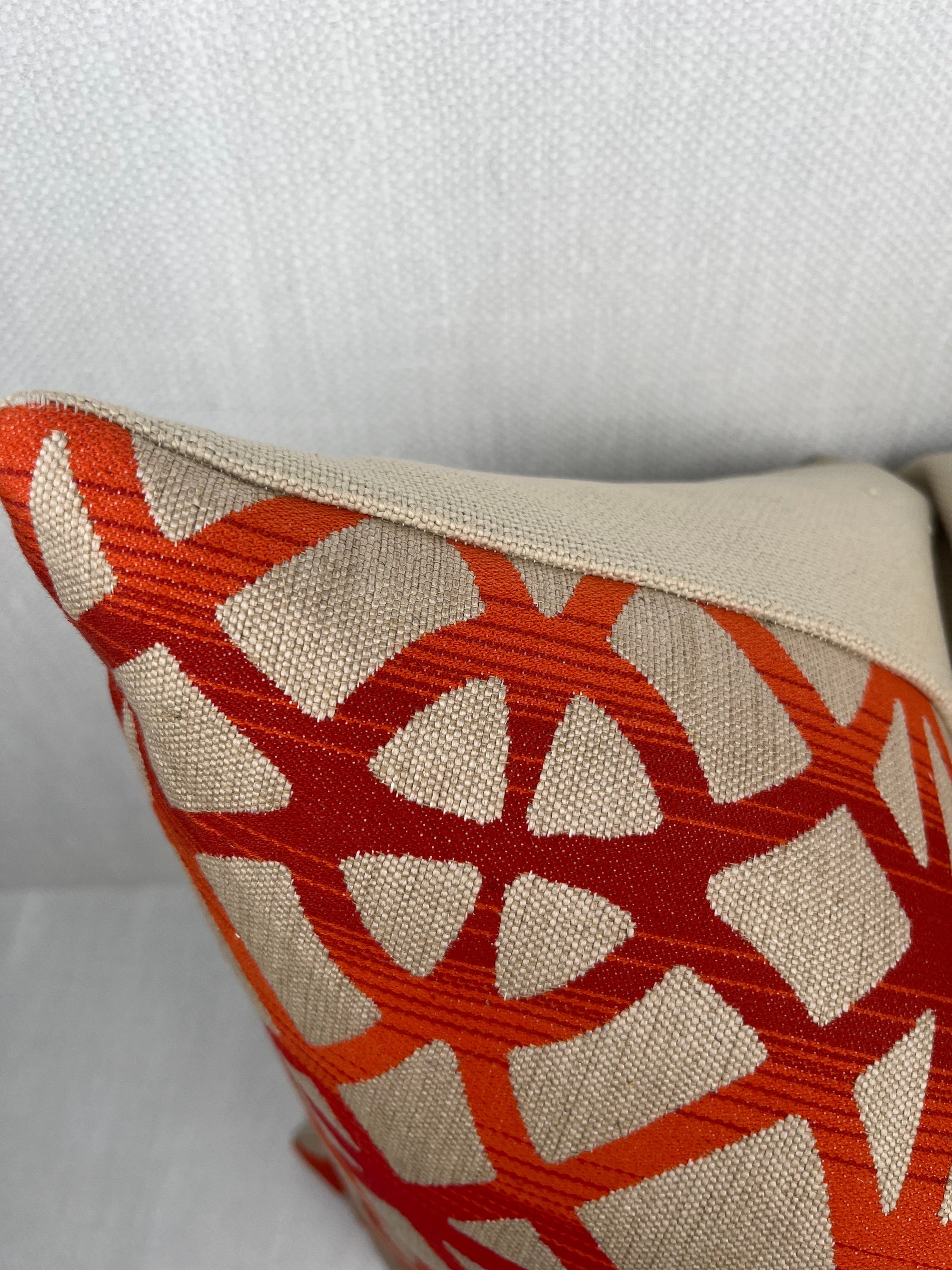 Scarlett Orange and Red Geometric Pillow Cover – view 2