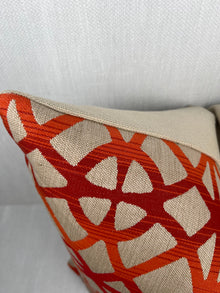 Scarlett Orange and Red Geometric Pillow Cover – view 2