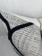 Dylan Black and White Embroidered Geometric Pillow Cover – view 2