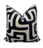 Lina Navy Blue Maze Velvet Pillow Cover