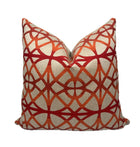 Scarlett Orange and Red Geometric Pillow Cover