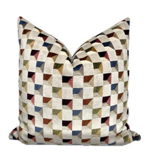 Vivian Multicolor Cube Velvet Pillow Cover