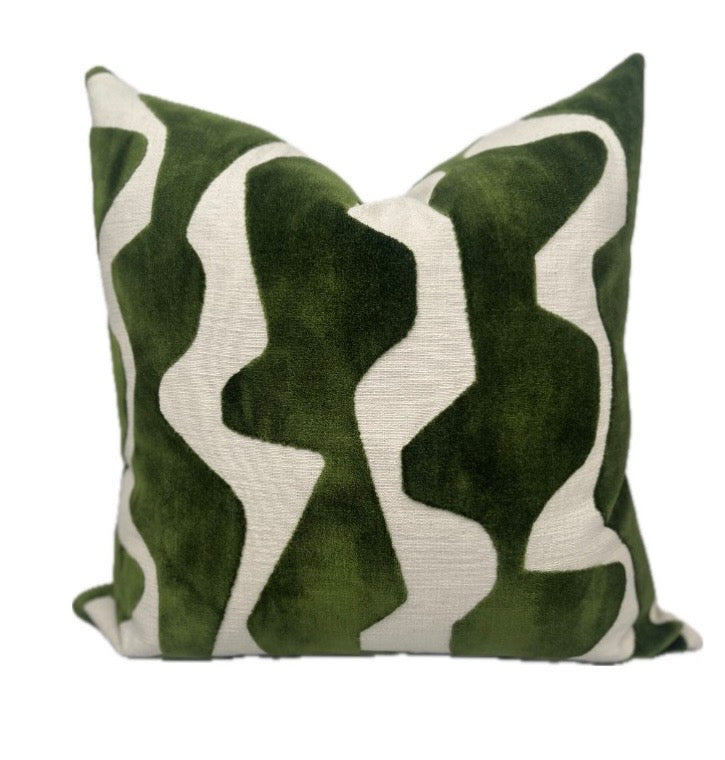 Emerson Green Wave Velvet Pillow Cover