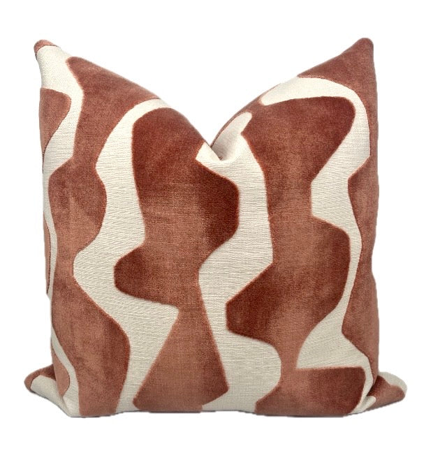 Emerson Rust Wave Velvet Pillow Cover