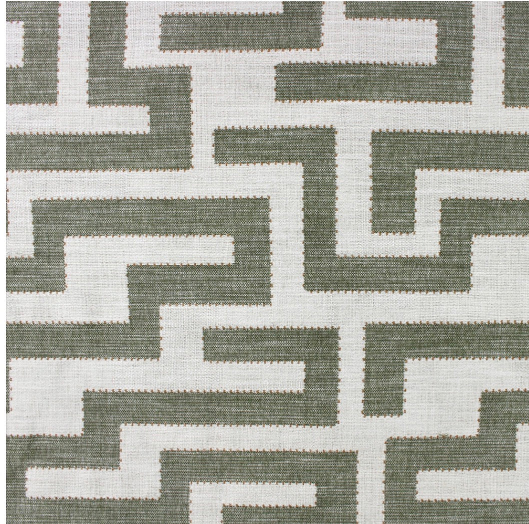 Lennox Green Greek Key Pillow Cover – view 3