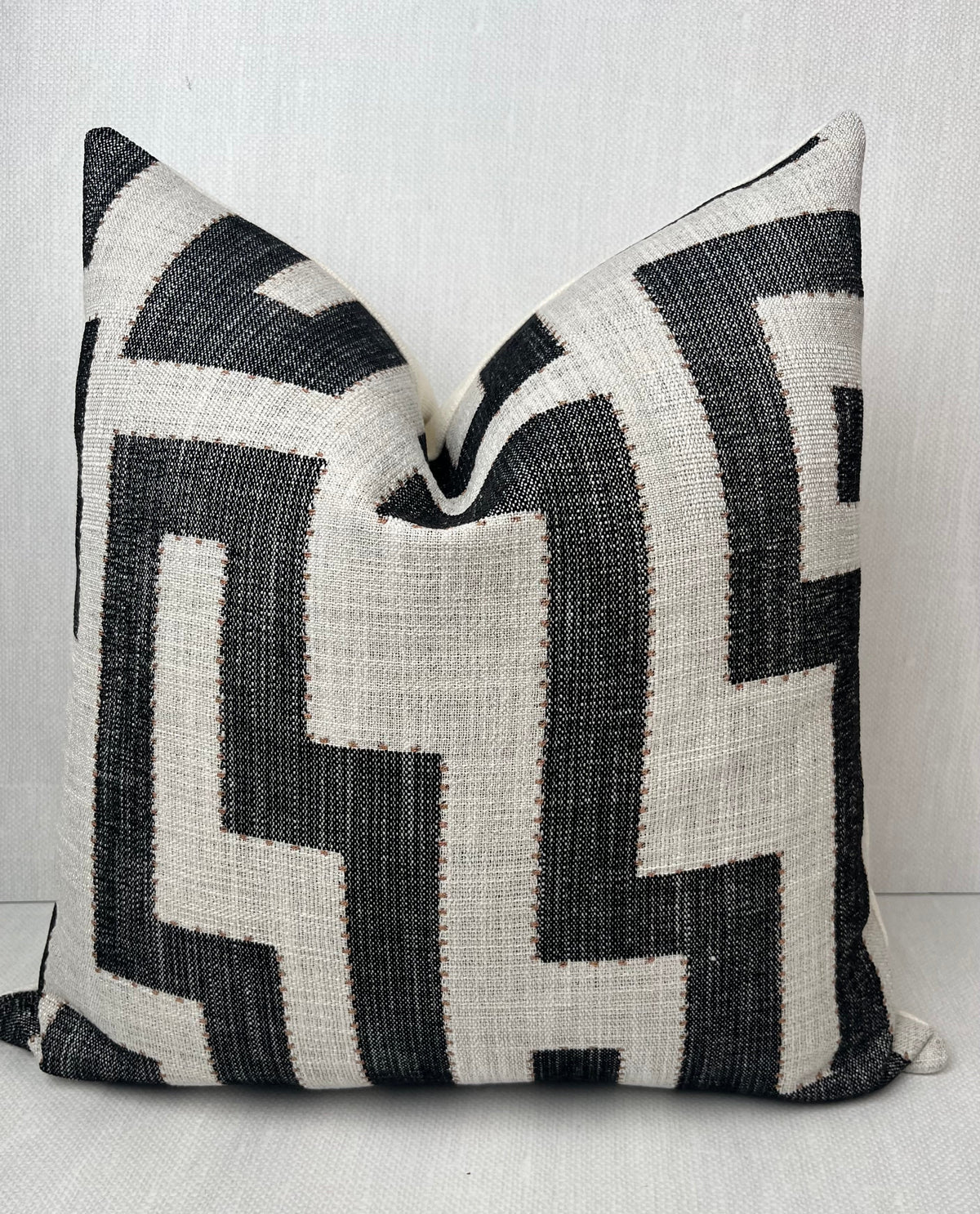 Lennox Black Greek Key Pillow Cover – view 4