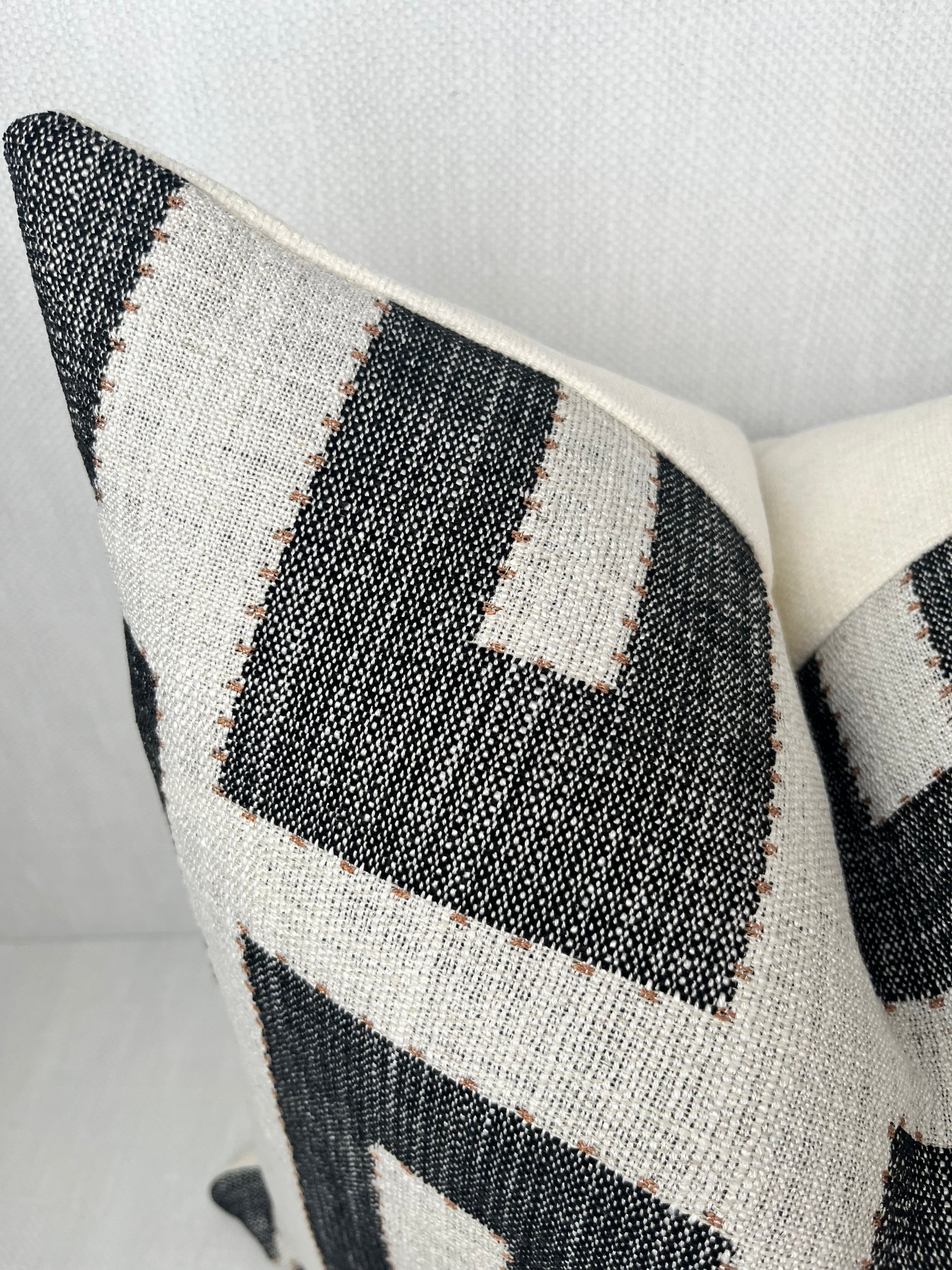 Lennox Black Greek Key Pillow Cover – view 2