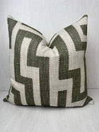 Lennox Green Greek Key Pillow Cover – view 4