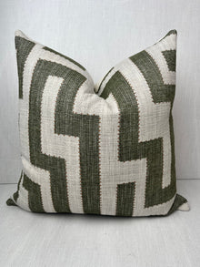 Lennox Green Greek Key Pillow Cover – view 4