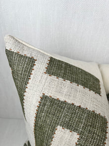 Lennox Green Greek Key Pillow Cover – view 2