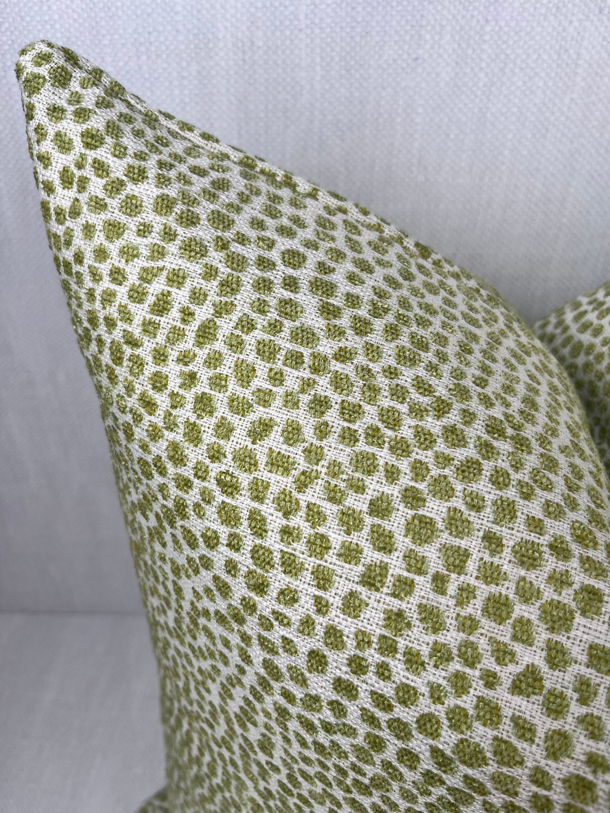 Zoey Pear Green Dots Woven Chenille Pillow Cover – view 2