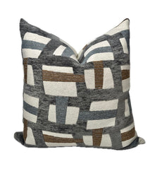 Colin Blue and Grey Geometric Pillow Cover