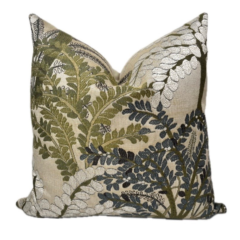 Lillian Sage and Slate Botanical Pillow Cover
