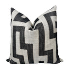 Lennox Black Greek Key Pillow Cover