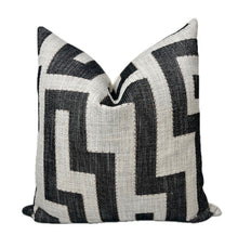 Lennox Black Greek Key Pillow Cover