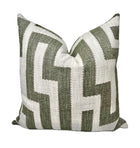 Lennox Green Greek Key Pillow Cover
