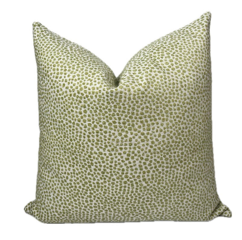Zoey Pear Green Dots Woven Chenille Pillow Cover