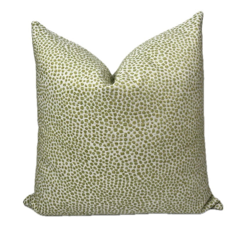 Zoey Pear Green Dots Woven Chenille Pillow Cover