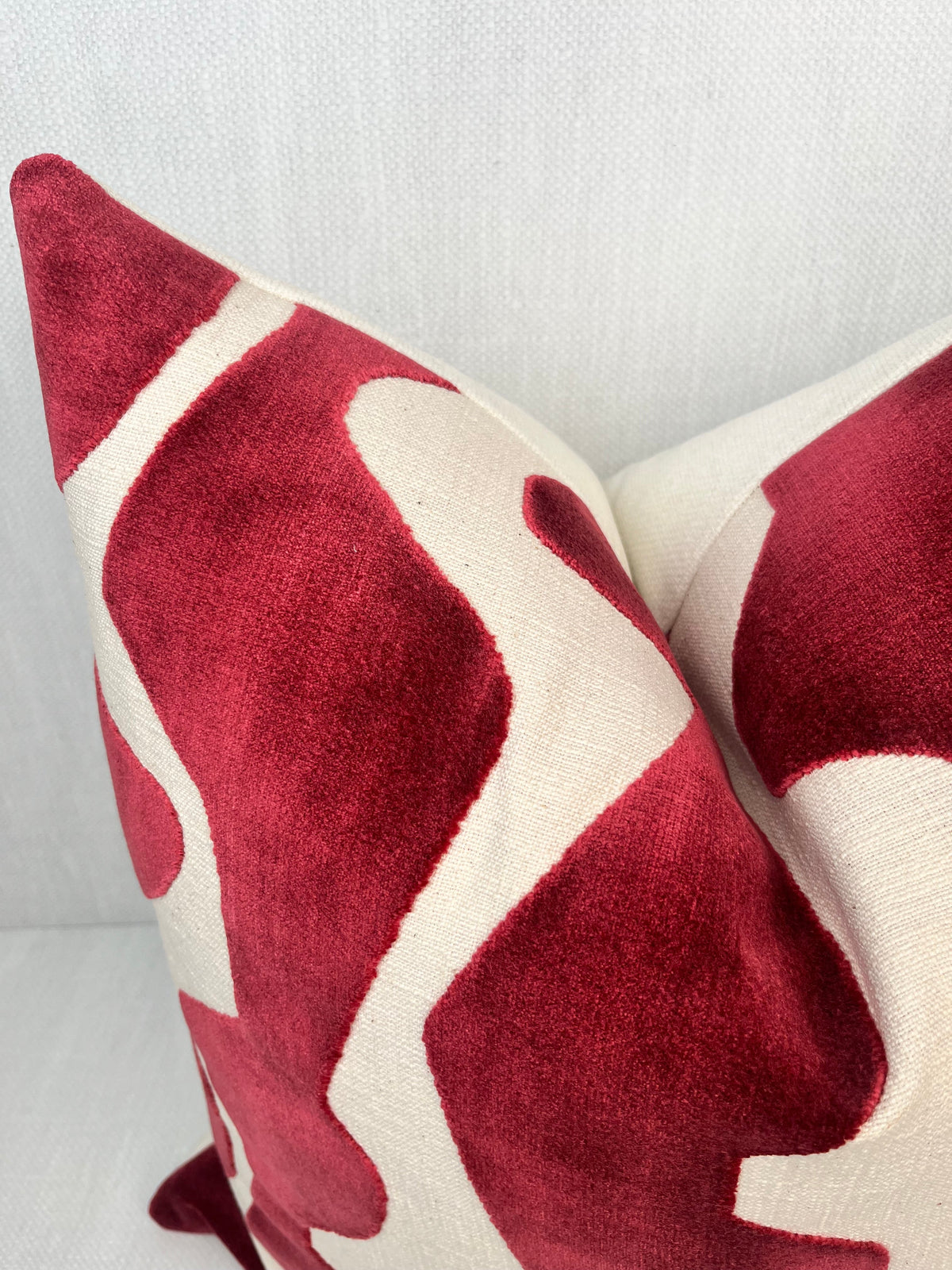 Emerson Crimson Wave Velvet Pillow Cover – view 2