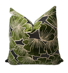 Sylvia Emerald Ginkgo Velvet Pillow Cover – view 3
