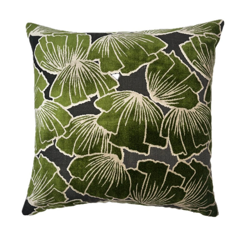Sylvia Emerald Ginkgo Velvet Pillow Cover