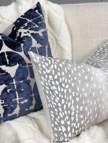 Bailey grey spotted linen pillow cover, view 4