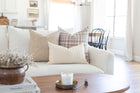 Harper cream dash stripe textured pillow cover, view 4