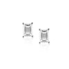 Emerald-cut CZ stud earrings in gold setting