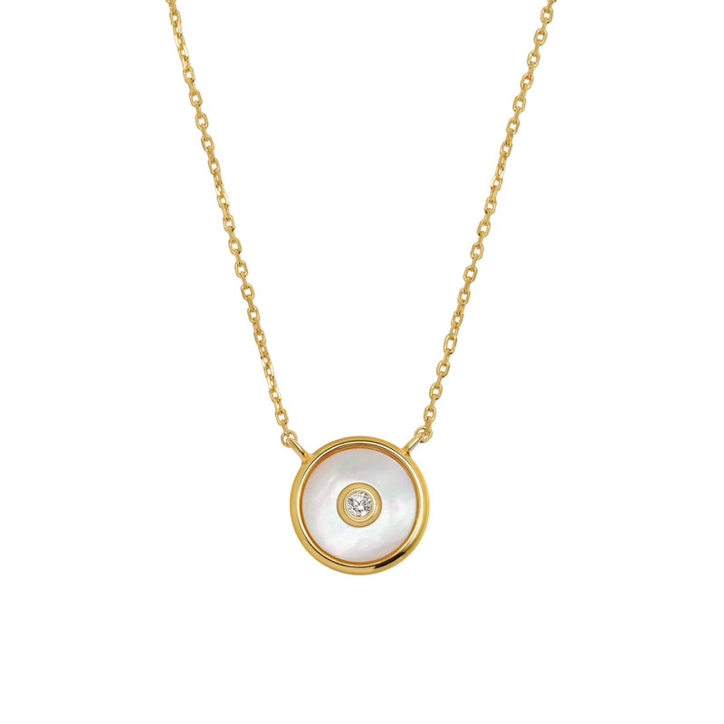 Cynthia Mother of Pearl Necklace with 18K gold plating
