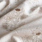 Ella Floral Block Printed Pillow Cover | Light Brown + Terracotta Detail