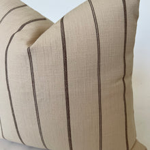 Cream and Brown Farmhouse Stripe Pillow Cover