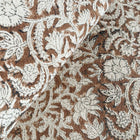 Nina Floral Block Printed Pillow Cover | Brown
