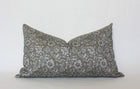 Olive green floral pillow cover, view 6