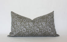 Olive green floral pillow cover, view 6