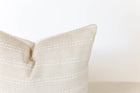 Stella ivory textured stripe pillow cover, view 4