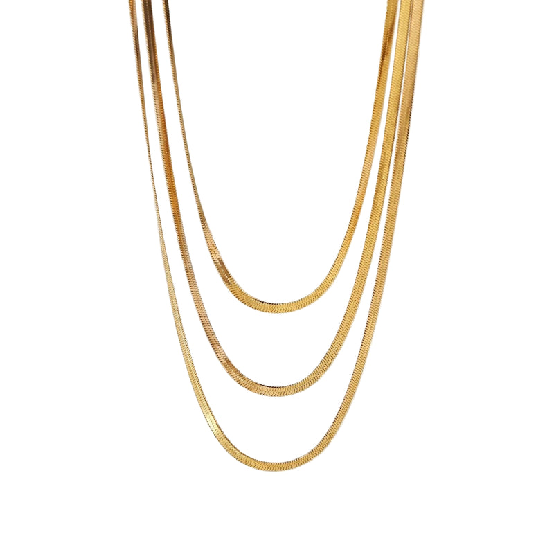 Penelope Multi Layered Chain with three gold strands