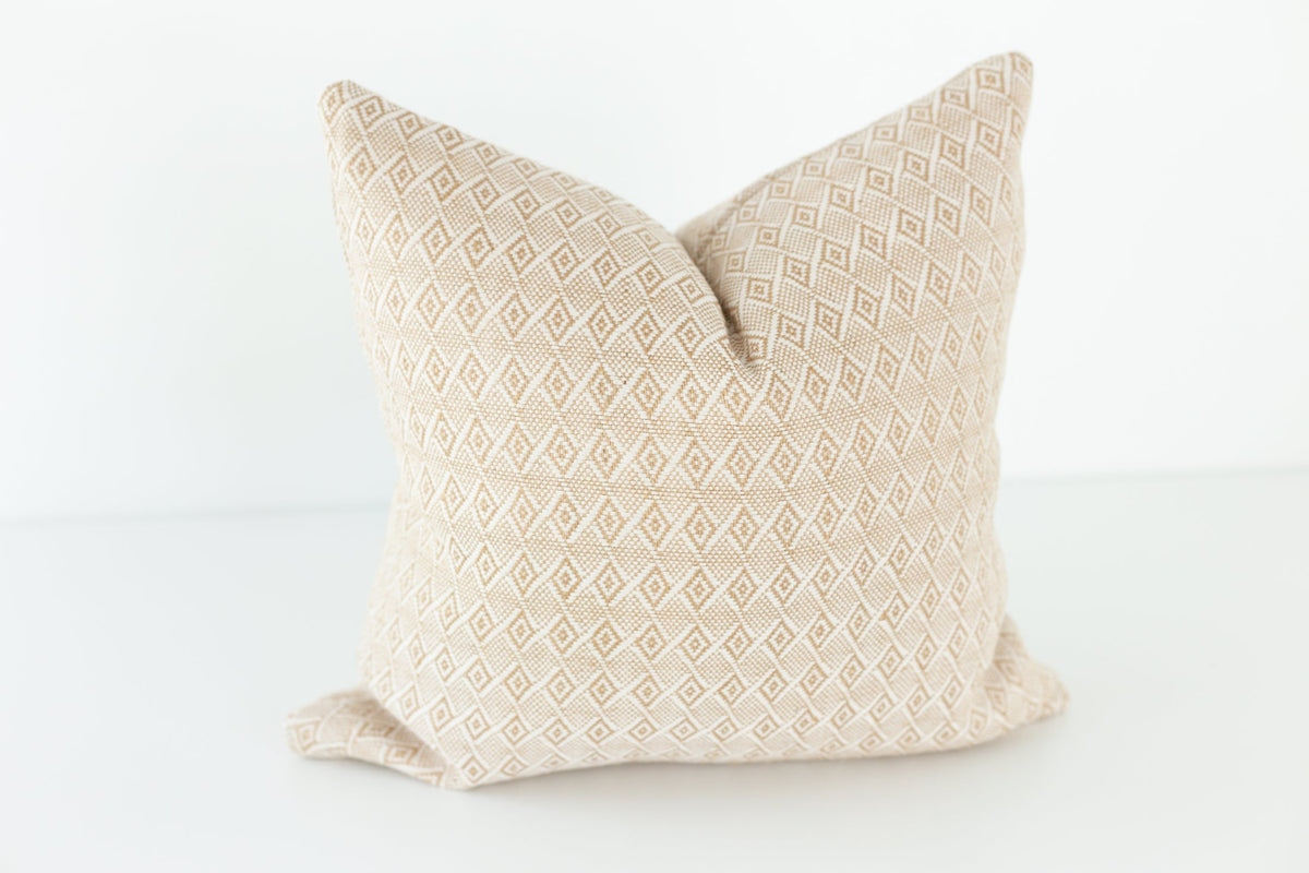 Tully tan diamond weave lumbar pillow cover, view 4