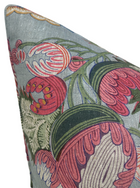 Ready to Ship, 22x22 Indienne Jacobean Pillow Cover in Raspberry Teal