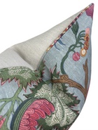 Ready to Ship, 22x22 Indienne Jacobean Pillow Cover in Raspberry Teal