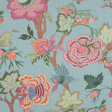 Ready to Ship, 22x22 Indienne Jacobean Pillow Cover in Raspberry Teal